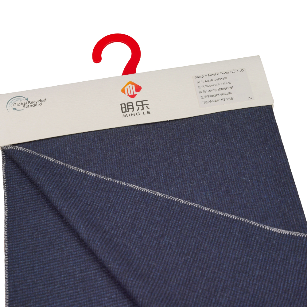 30% صوف، 60% بوليستر، 10% ألياف أخرى، 560 جرام/متر، بنزيكينج + أخضر أزرق، قماش تويد مخطط أفقيًا، ML-04231230