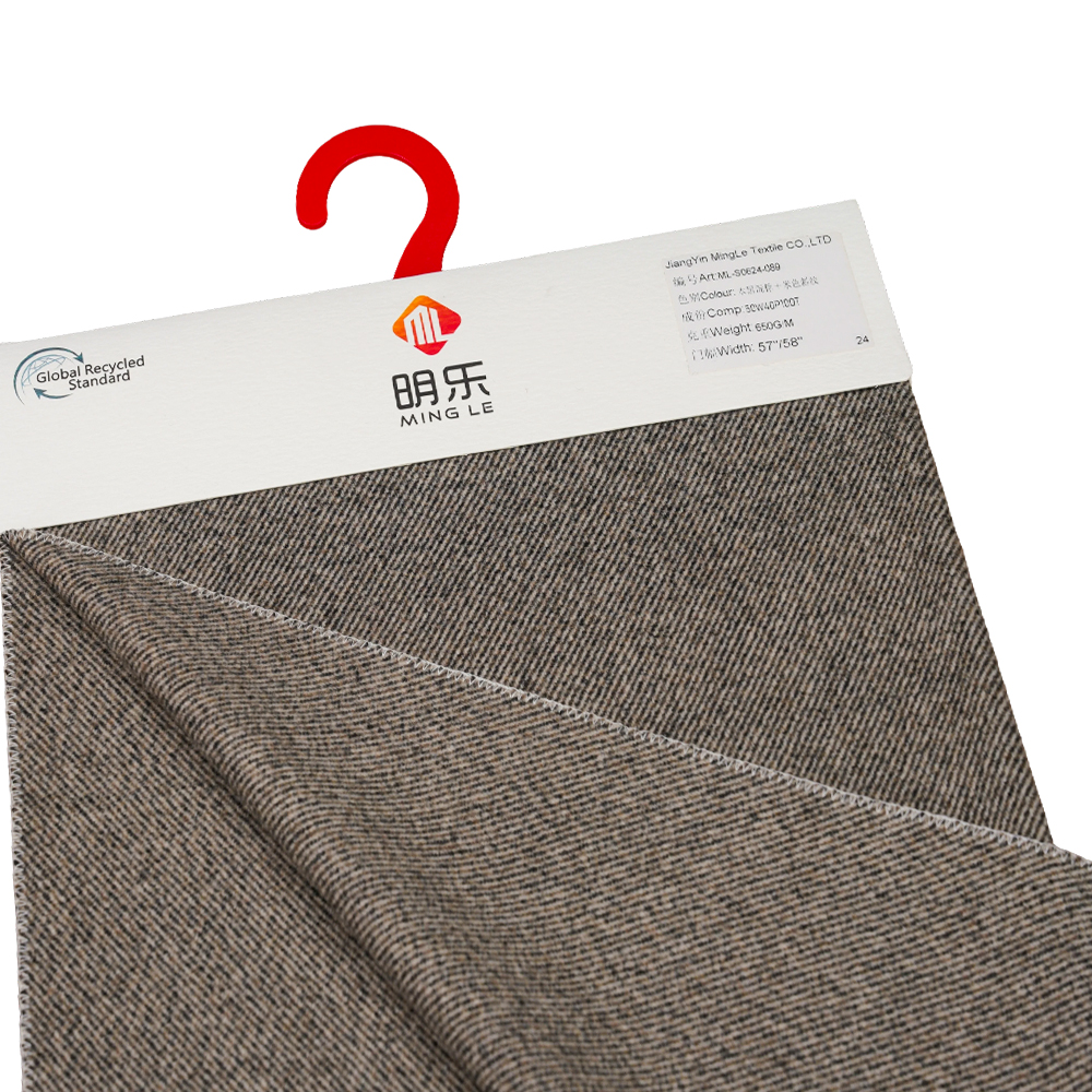 50% صوف، 40% بوليستر، 10% ألياف أخرى، 650 جم/م، أسود مختلط بني + بيجتويل، قماش ميلتون، ML-S0624-089