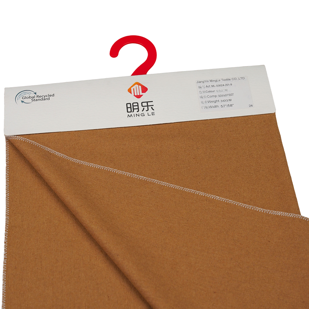 50% صوف، 40% بوليستر، 10% ألياف أخرى، 340 جرام/متر، جملي، قماش فلانيل، ML-S0624-201-9