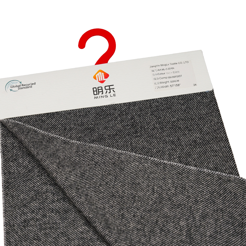 50% صوف، 30% بوليستر، 20% ألياف أخرى، 320 جرام/متر، أبيض فاتح + أسود، نسيج قطني طويل من الفلانيل، ML-C-22104