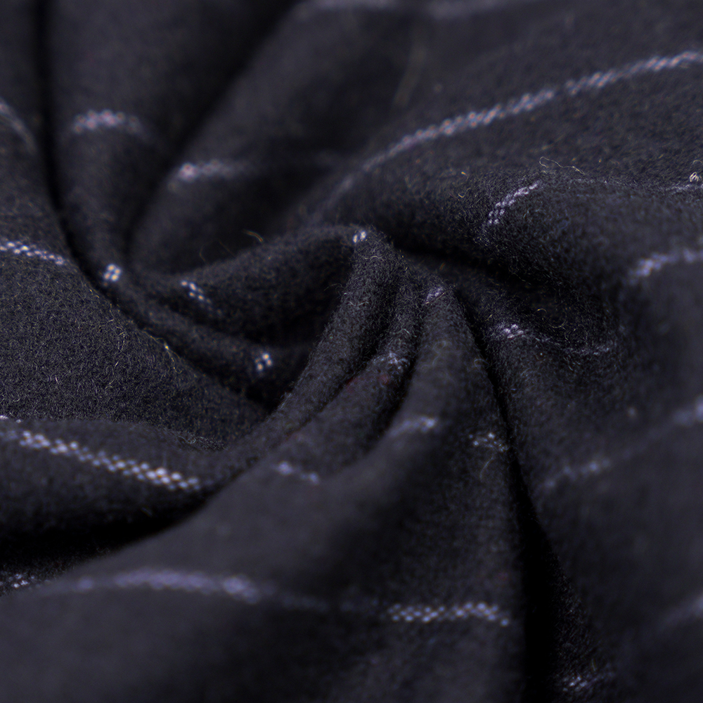 53% صوف، 47% بوليستر، 350 جرام/متر، Zhiqing + أبيض، قماش فلانيل مخطط رأسيًا، ML-317245X-2