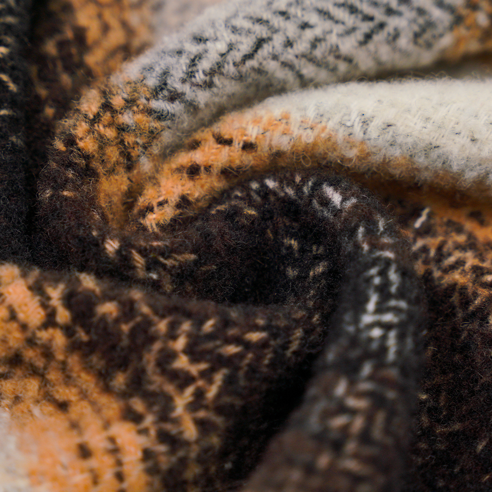 40% صوف، 60% بوليستر، 540 جرام/متر، أبيض وأسود، قماش تويد دائري، ML-8021071